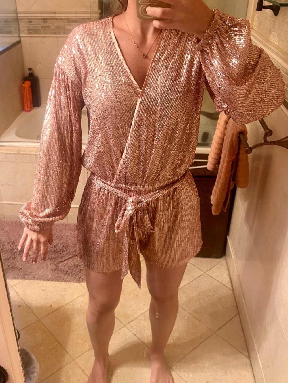 Pink Sequin Jumpsuit